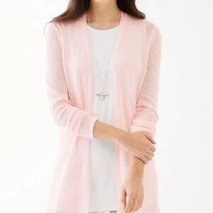 J.Jill Wearever Soft Open-Front Cardi in Rosewater NWT Sz Large